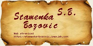 Stamenka Božović vizit kartica
